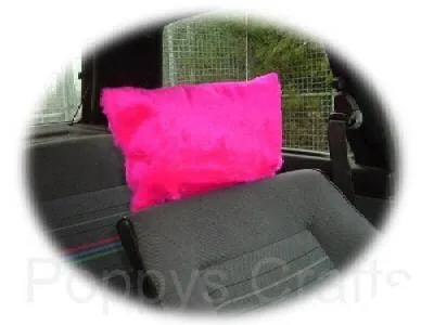 1 pair of Plain furry faux fur fluffy fuzzy plain car seat headrest covers choice of colour