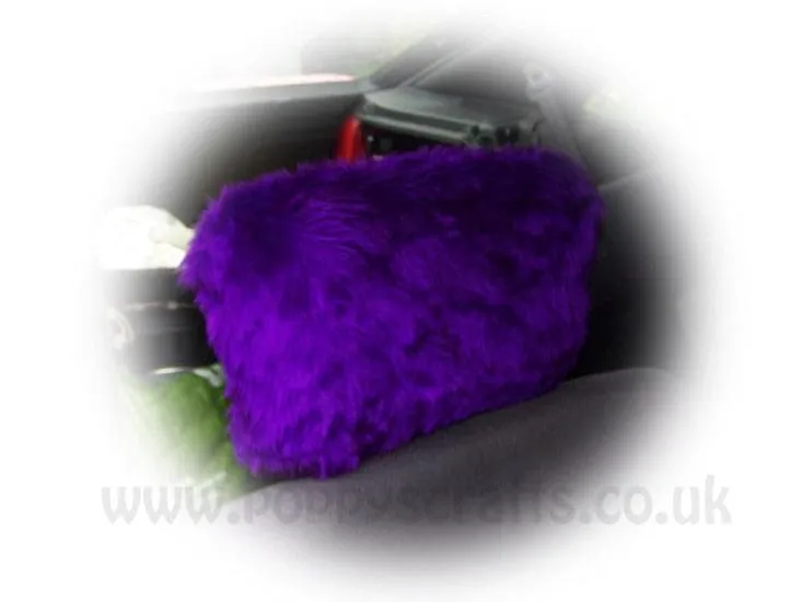 1 pair of Plain furry faux fur fluffy fuzzy plain car seat headrest covers choice of colour