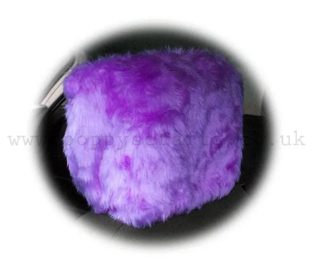 1 pair of Plain furry faux fur fluffy fuzzy plain car seat headrest covers choice of colour