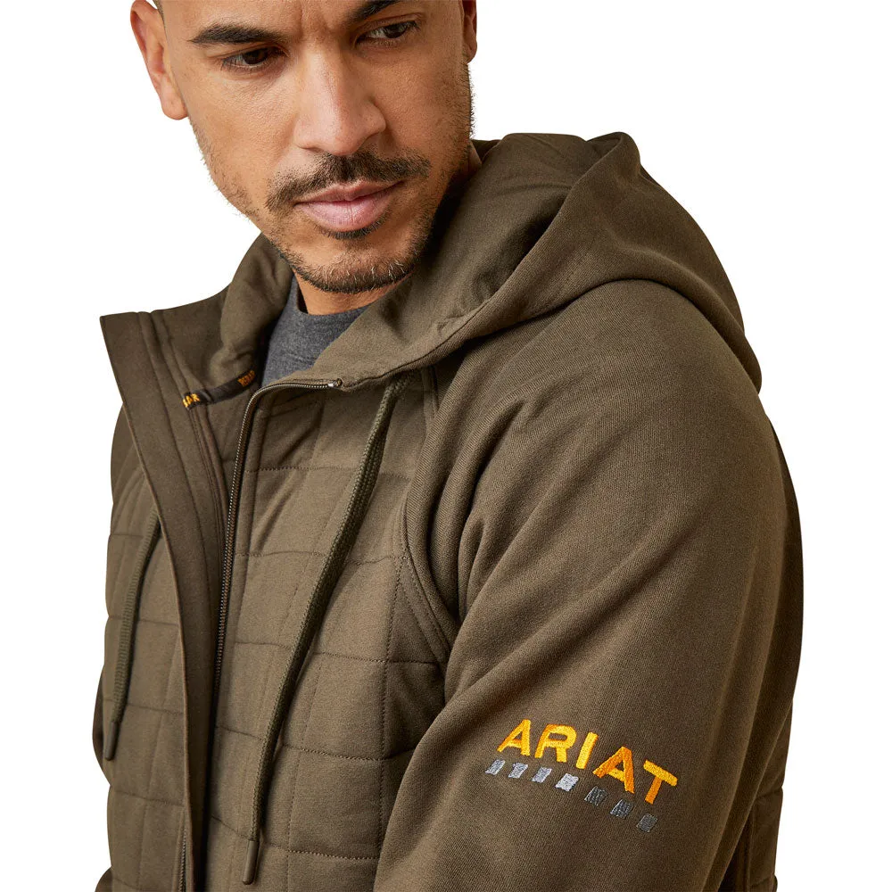 10046189 Ariat Men's Rebar Regulator Full Zip Hoodie Sweatshirt - Wren