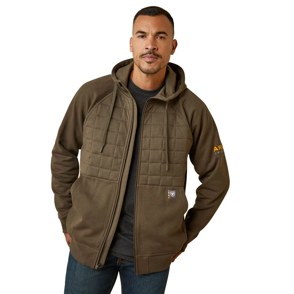 10046189 Ariat Men's Rebar Regulator Full Zip Hoodie Sweatshirt - Wren