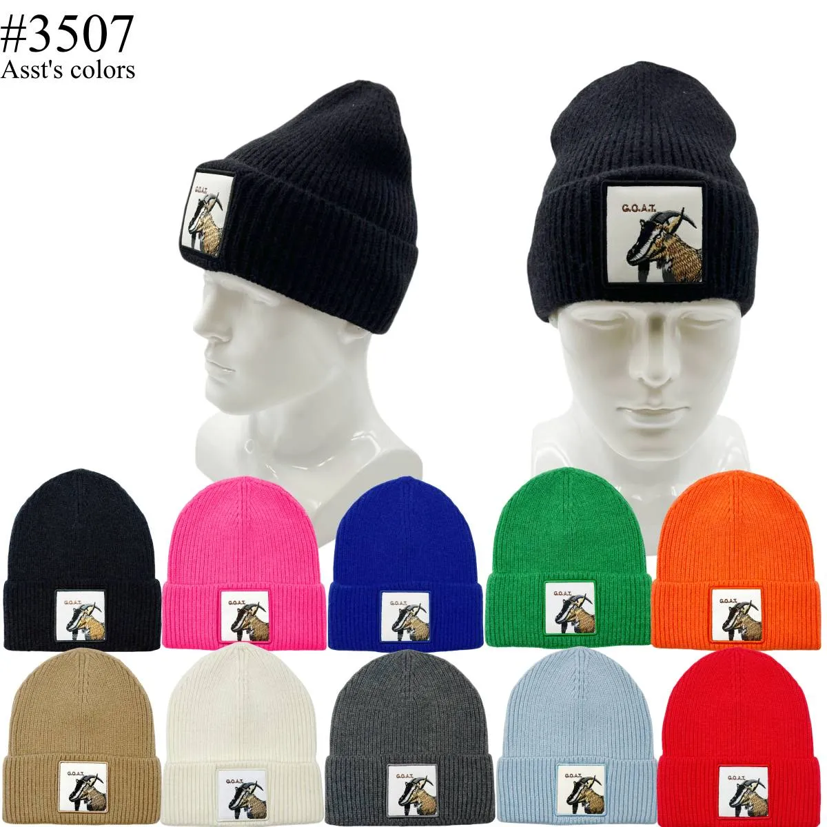 12-pack GOAT Winter Beanie Hat #3507