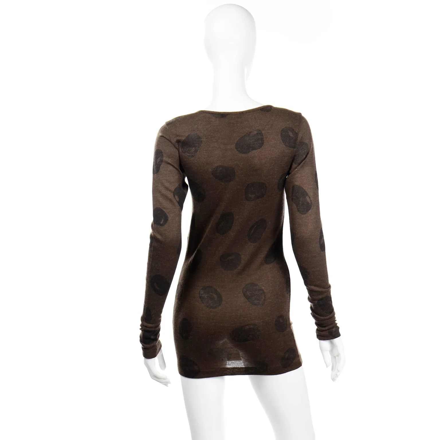 1980s Issey Miyake Brown Abstract Dot Long Top or Mini Dress