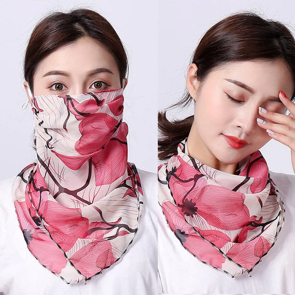 2pcs Dustproof Triangle Scarf Neck Gaiter Breathable Collar Bandana Balaclava for Women