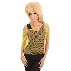 80s Yellow Mesh Top