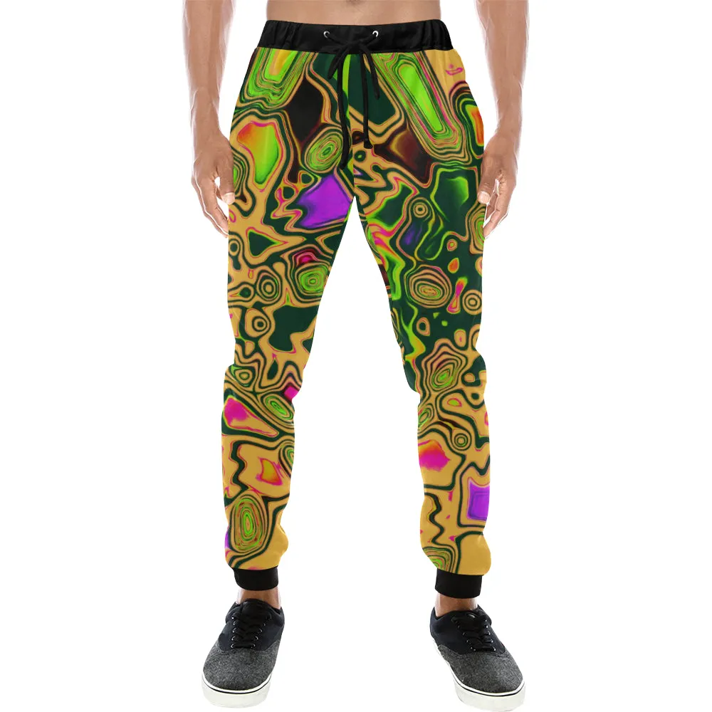 90s Color Splash Men's Big & Tall All Over Print Jogger Sweatpants