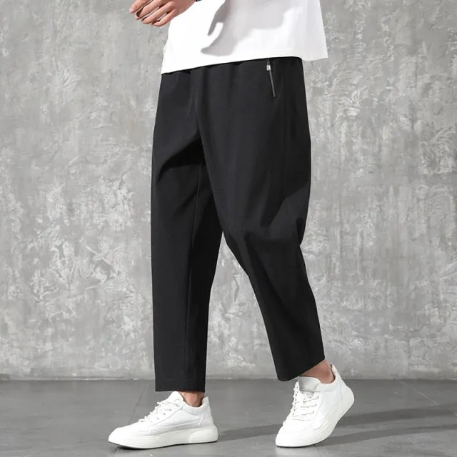 Aidase Summer Quick Dry Baggy Sweatpants Men Sportswear Black Jogger Pants Male Zip Pockets Track Trousers Plus Size 6XL 7XL 8XL