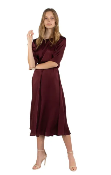 Alba Midi Dress Wine