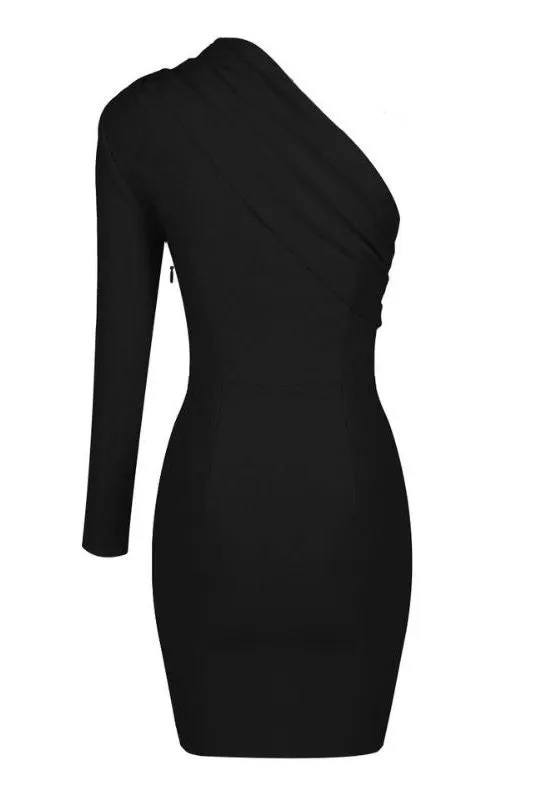 Ally Long Sleeve Bodycon Mini Dress - Classic Black