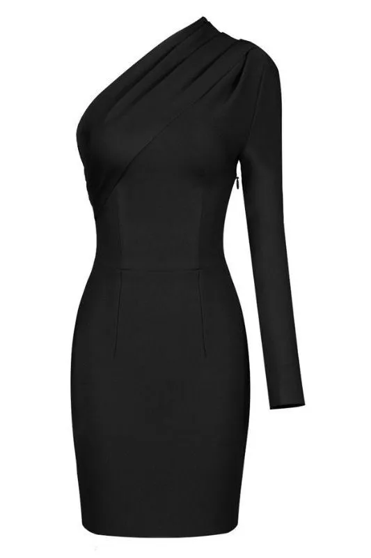 Ally Long Sleeve Bodycon Mini Dress - Classic Black