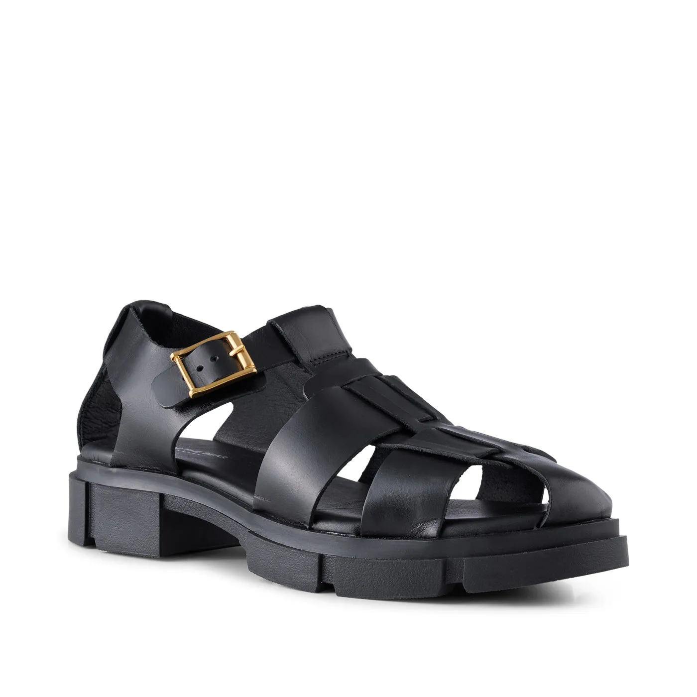 Alva sandal leather - Black