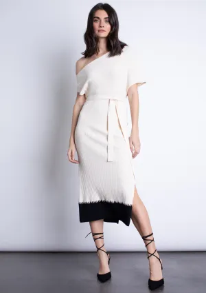 Amber Knit Midi Dress - Winter White