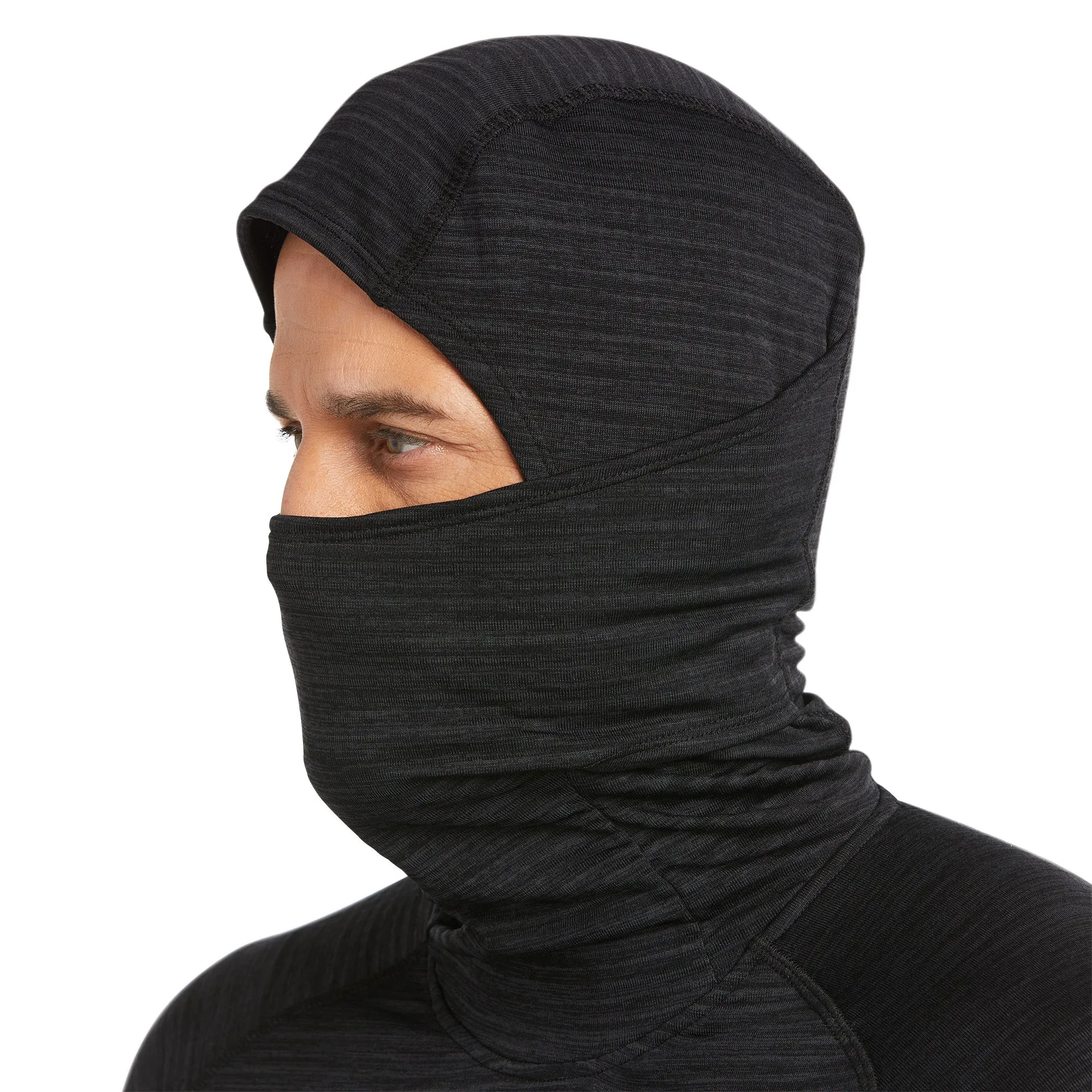 Ariat® Men's Rebar Gridwork Black Balaclava Baselayer Top 10037674