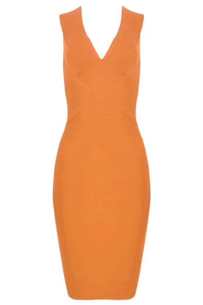 Ash Bandage Dress - Apricot Orange