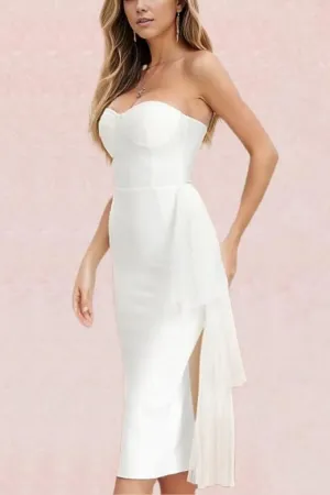 Ashleigh Bandage Midi Dress - Pearl White