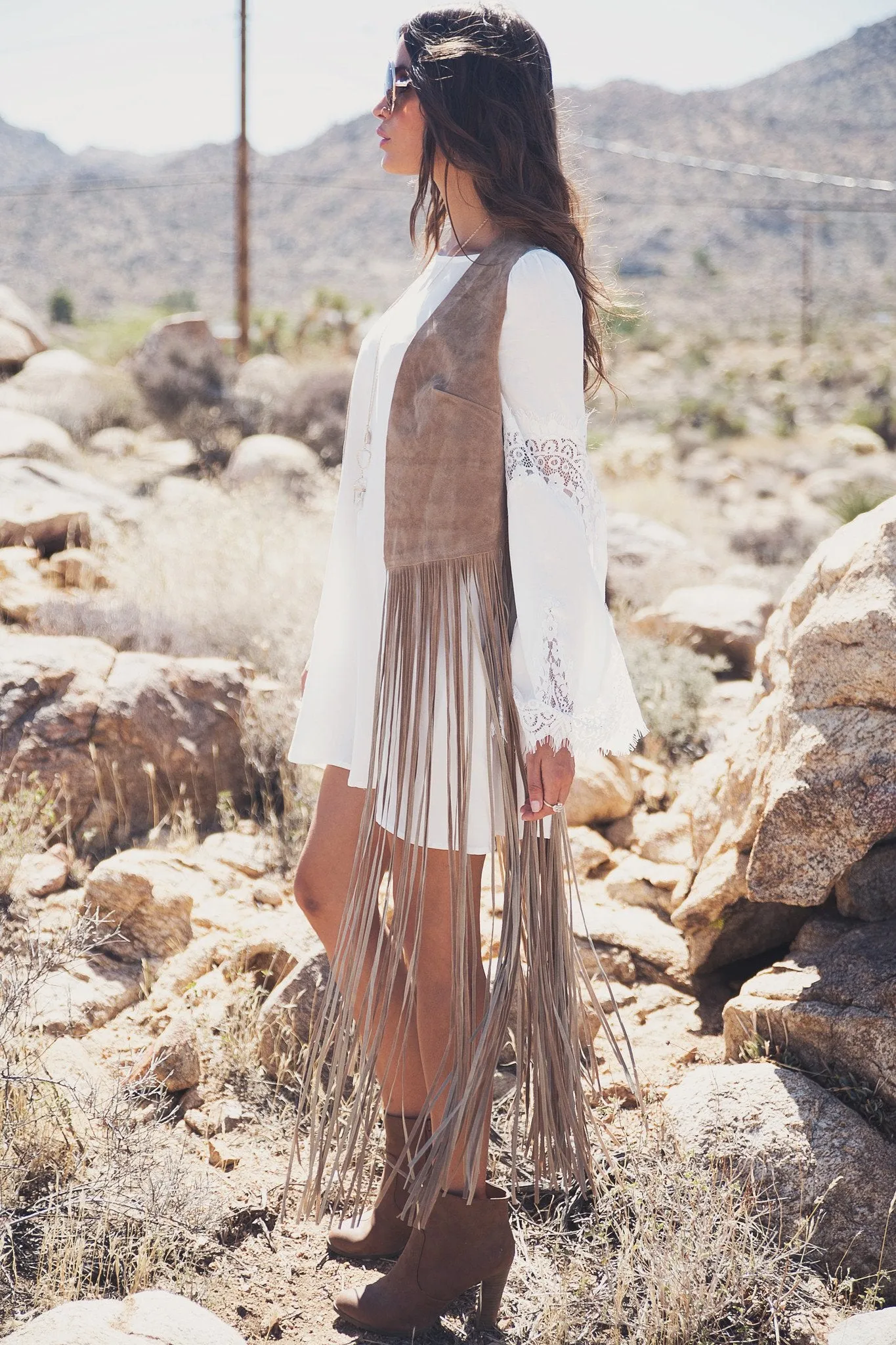 Ashlen Suede Fringe Vest