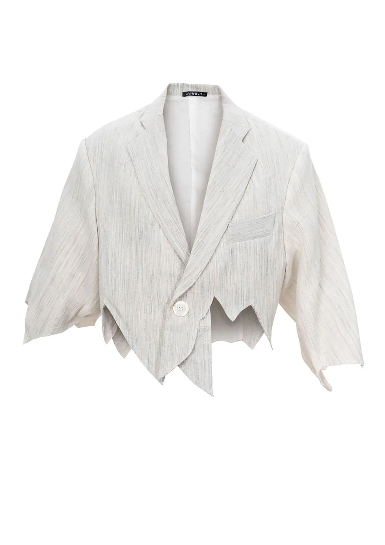 Asymmetric Cropped Oversized Cotton Suit Jacket