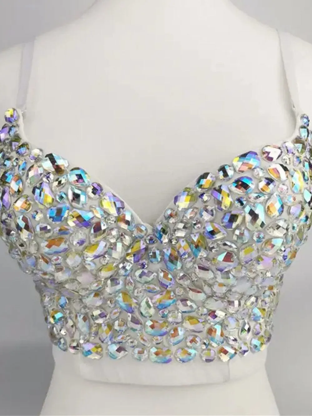 Avy Rhinestone Bustier Crop Top