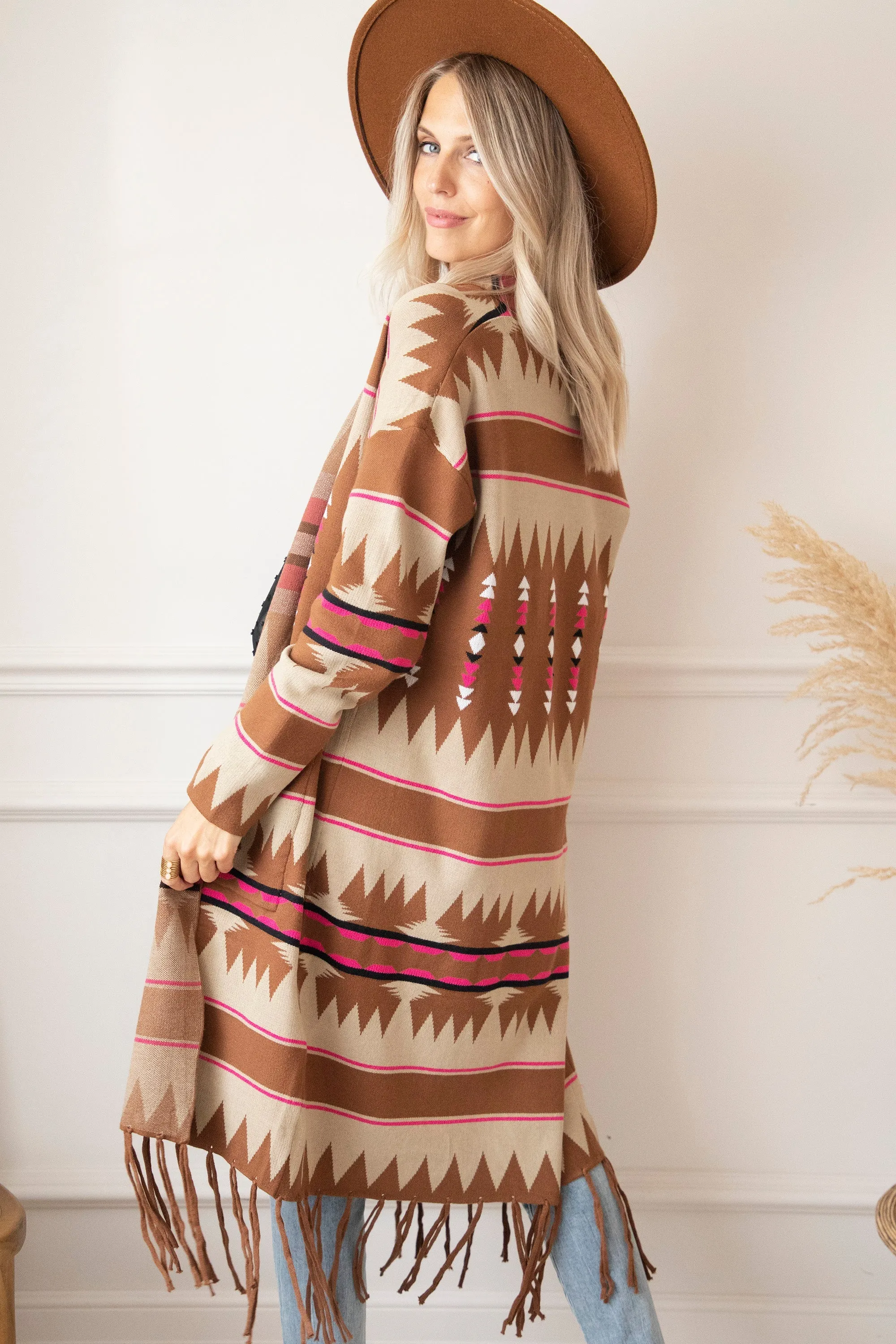 Aztec Dreams Brown/Fuchsia - Vest