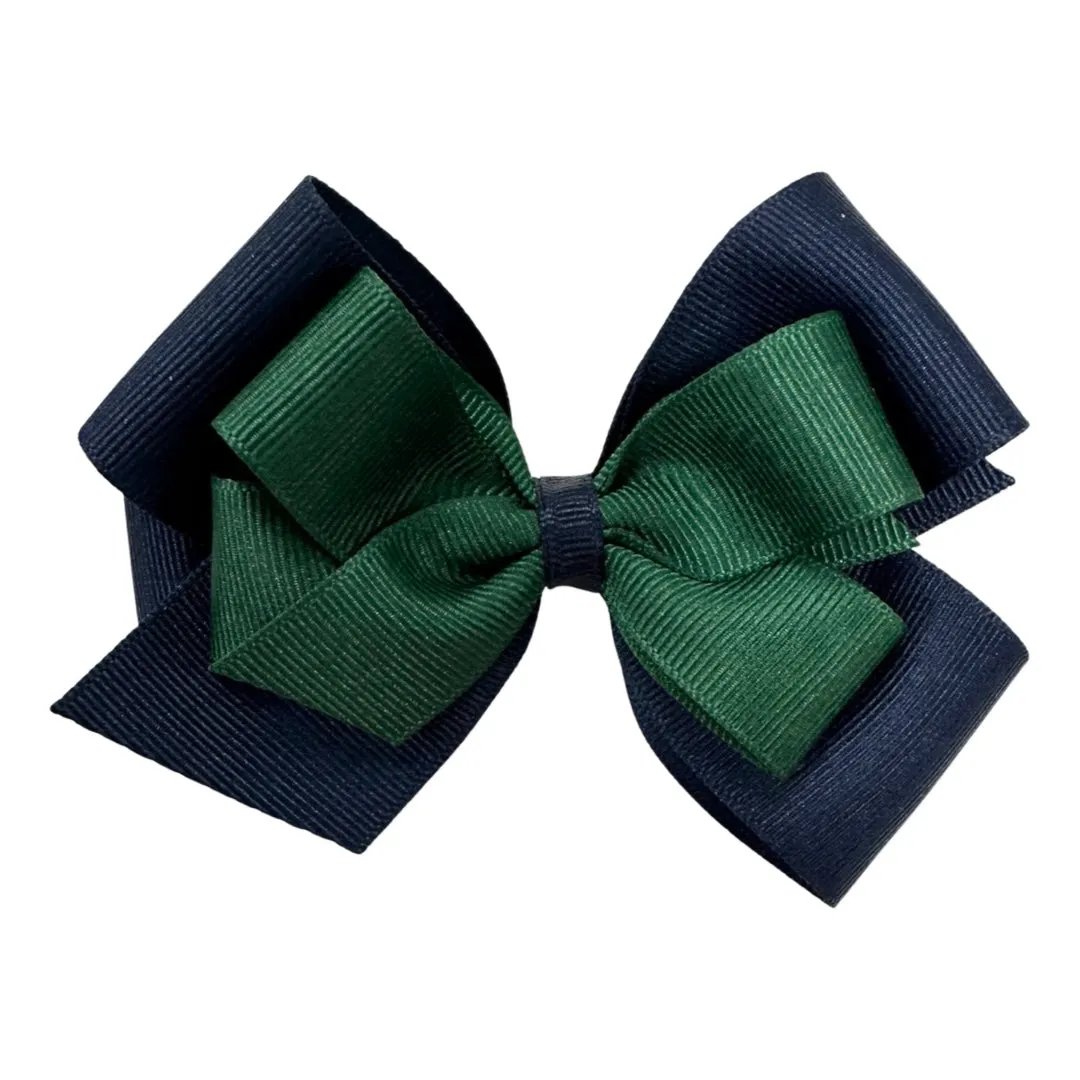 Basically Bows & Bowties Medium 2 Layer Grosgrain Hair Bow on French Barrette