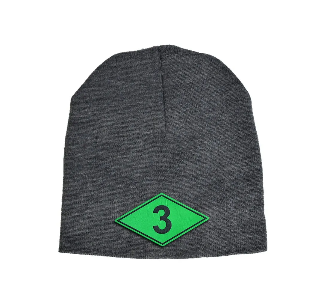 Battalion Diamond Green Leather Beanie