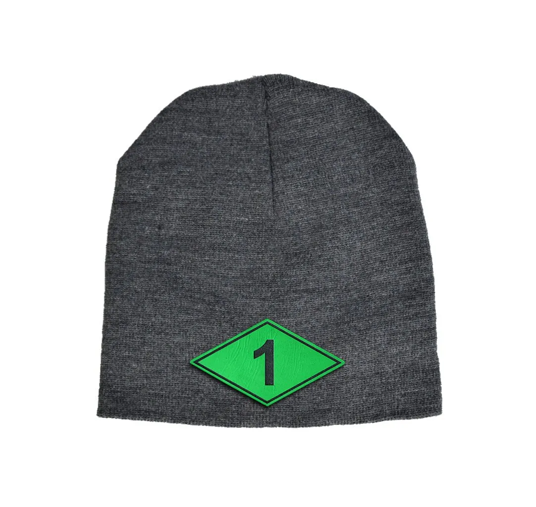 Battalion Diamond Green Leather Beanie