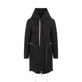 Bauhaus Fishtail Woven Padded Parka in Black