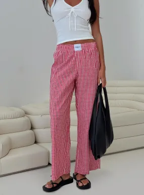 Beach House Pants Red Gingham