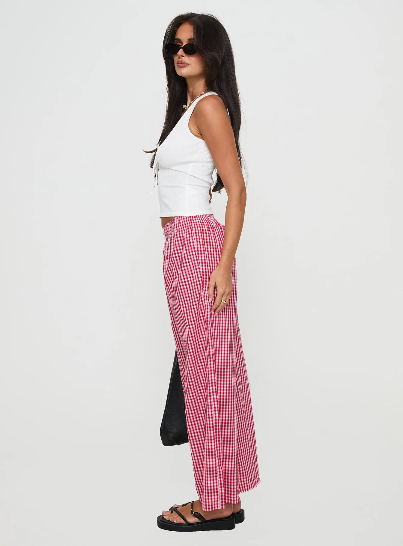 Beach House Pants Red Gingham