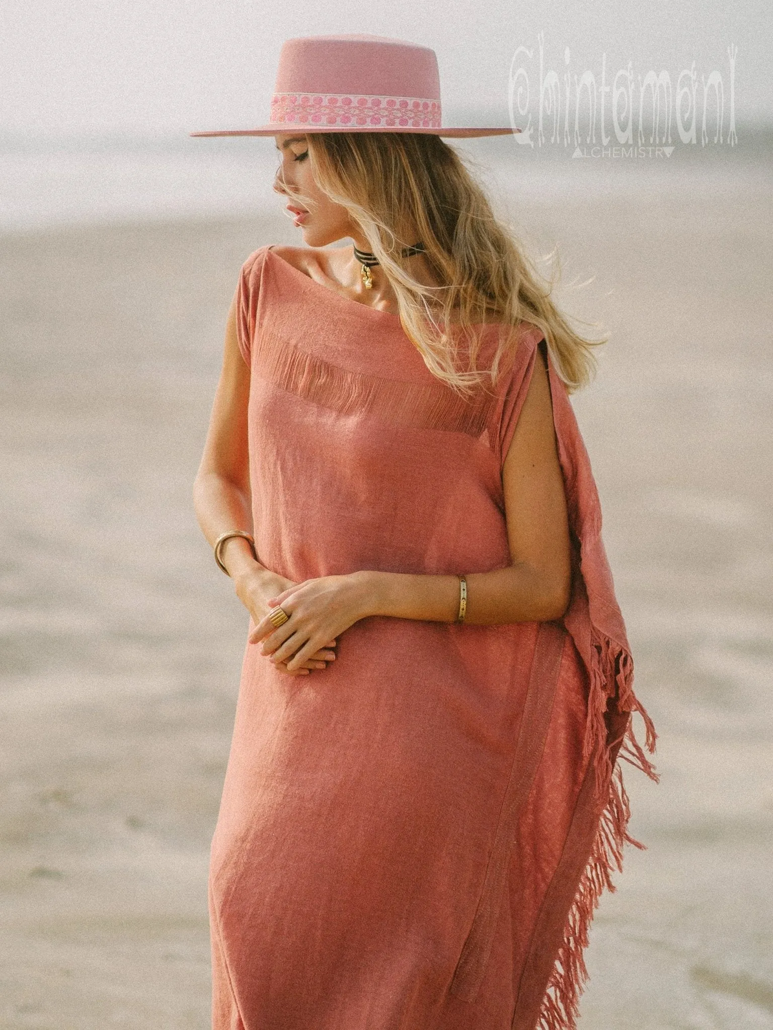 Beach Poncho Dress / Soft Pink