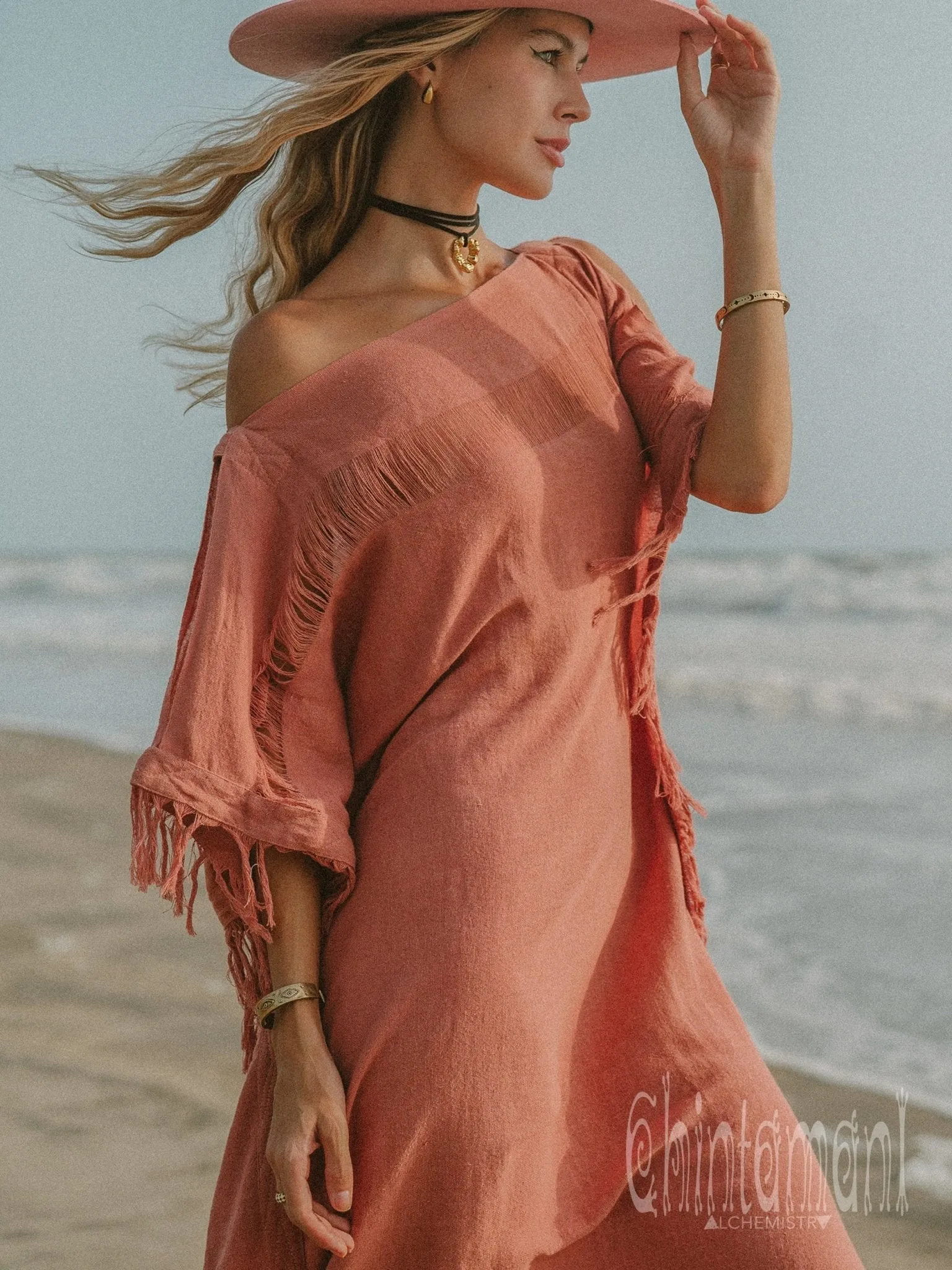 Beach Poncho Dress / Soft Pink