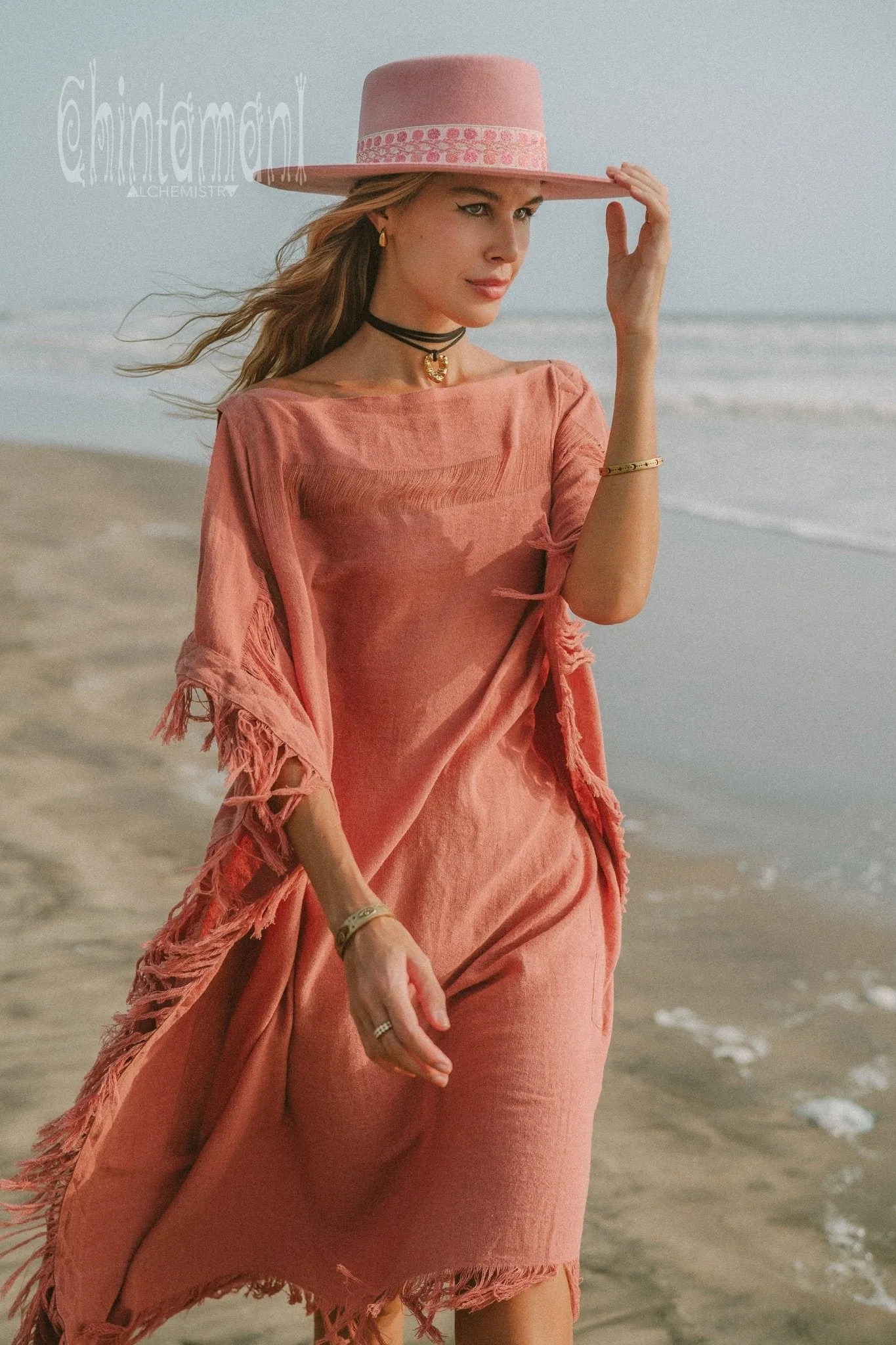 Beach Poncho Dress / Soft Pink