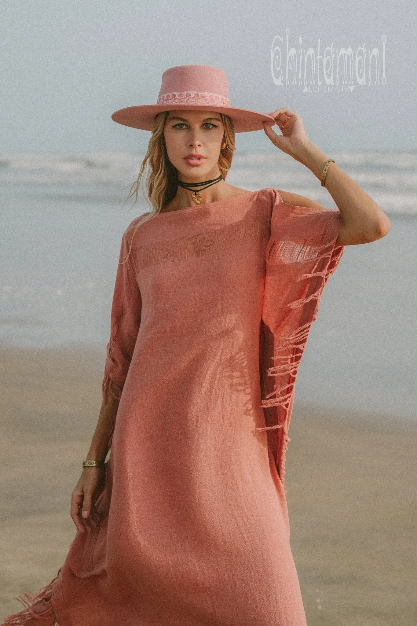 Beach Poncho Dress / Soft Pink