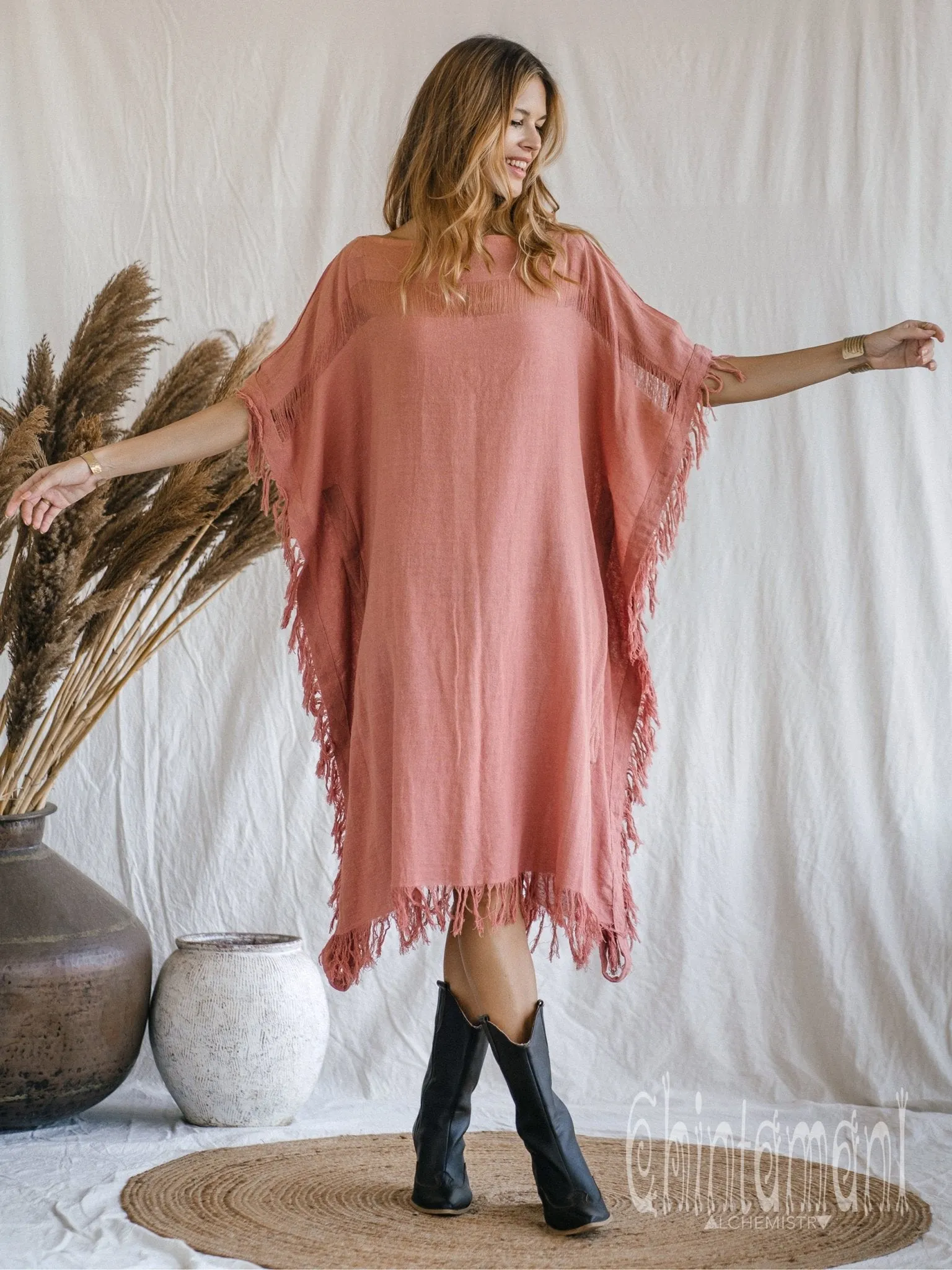 Beach Poncho Dress / Soft Pink