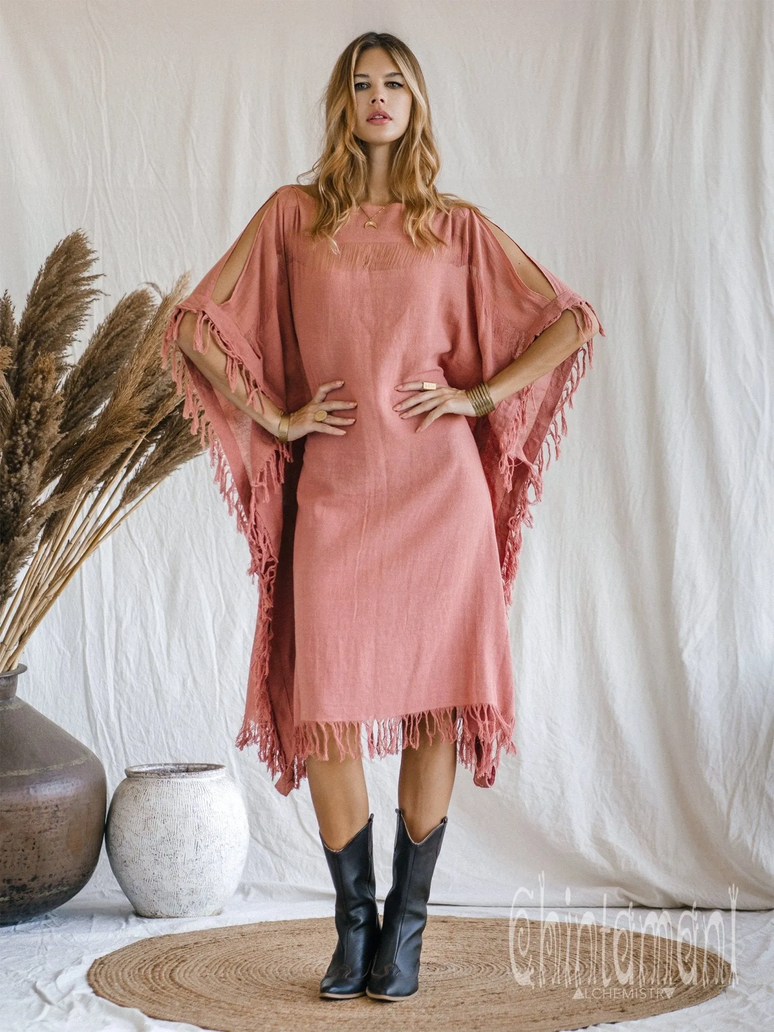 Beach Poncho Dress / Soft Pink