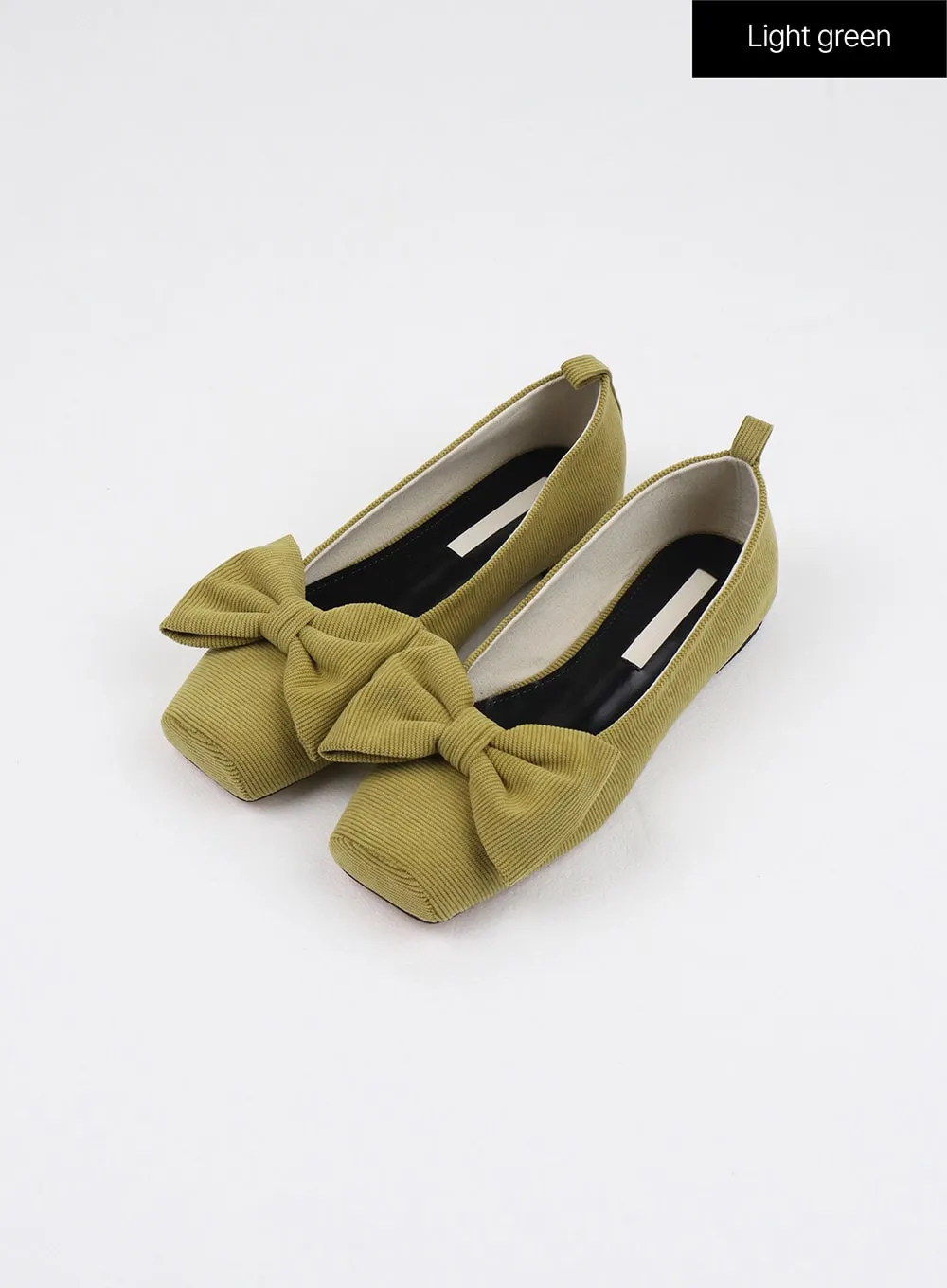 Big Bow Square Toe Flats OJ405