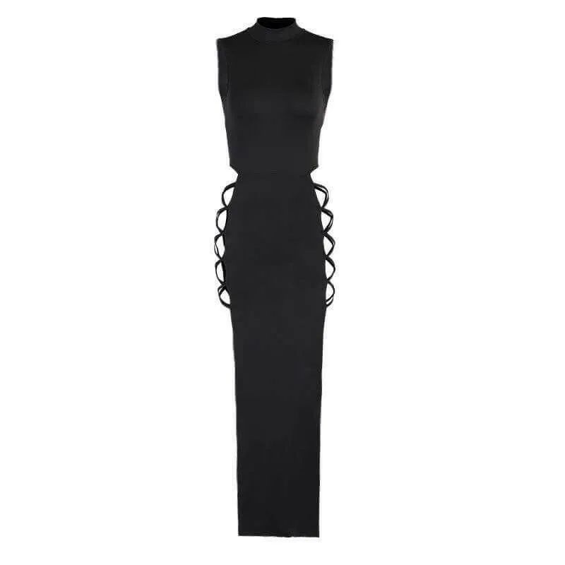 Black Sleeveless Bandage Sexy Dress for Women