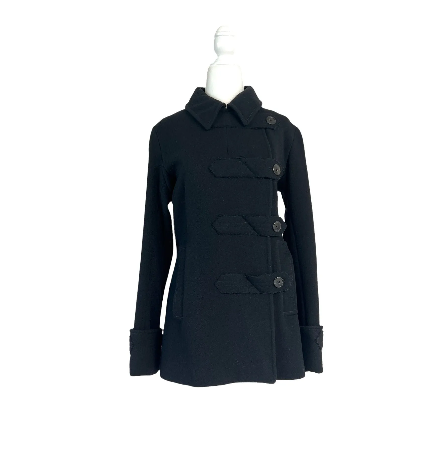 Black Wool Coat - M