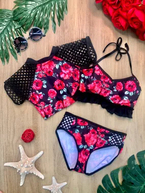 Blossoming Beauty Three Piece Swimsuit