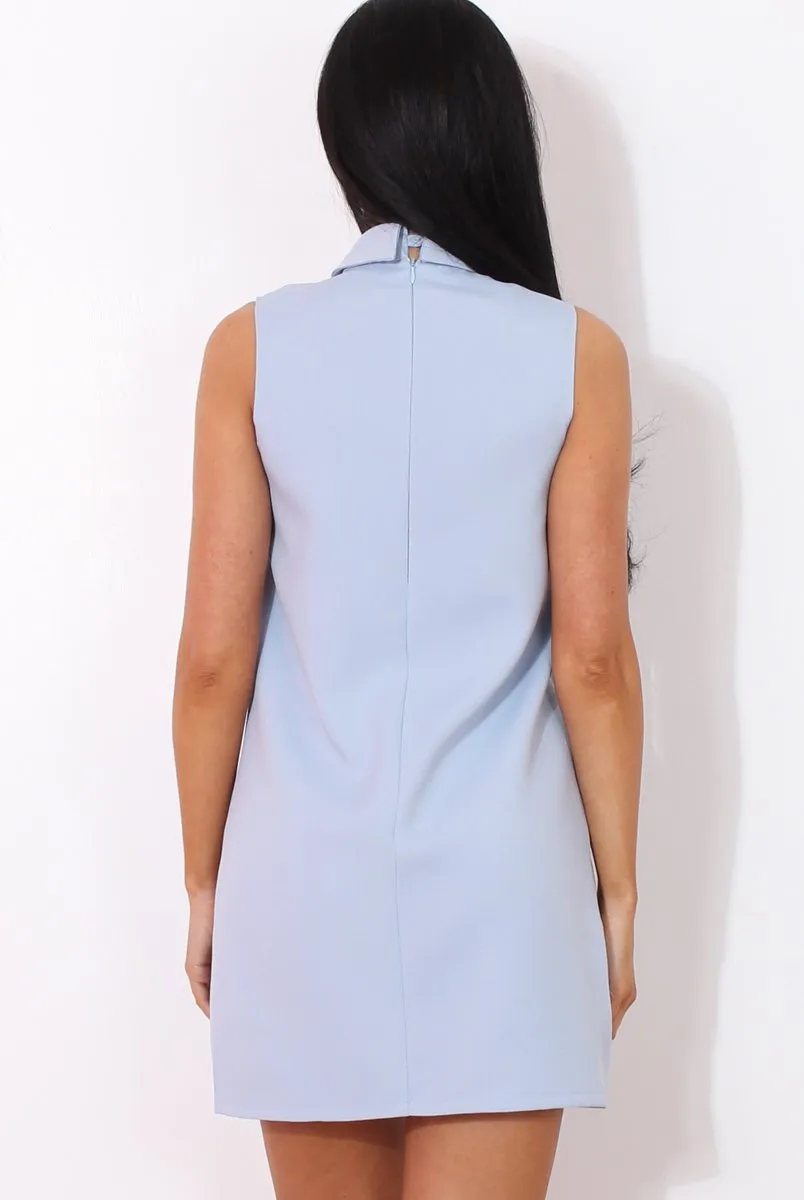 Blue V Front Dress-Grace