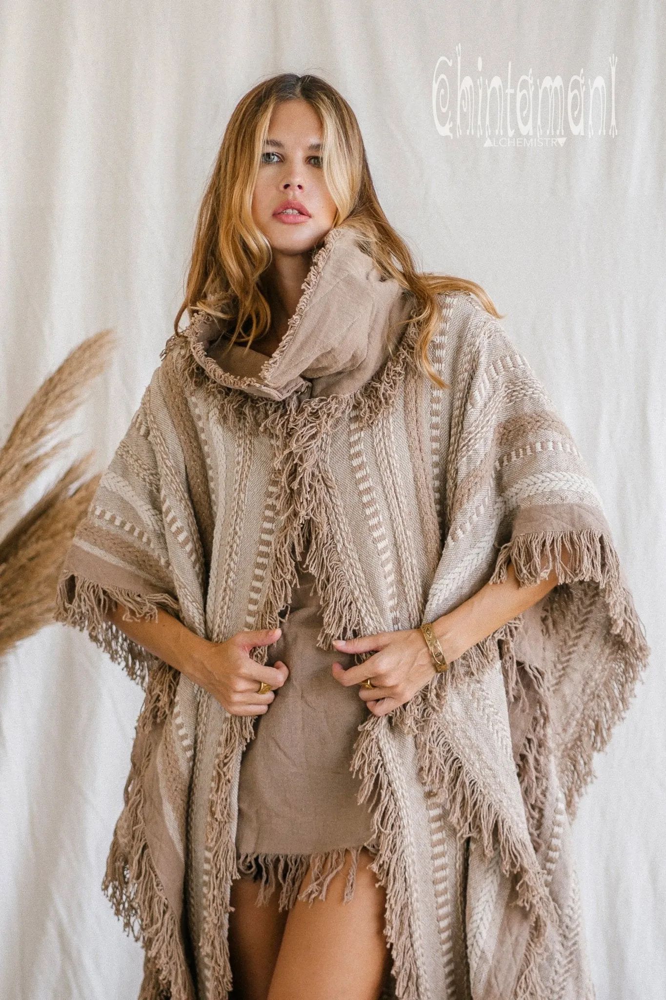 Bohemian Poncho Coat for Women / Coffee