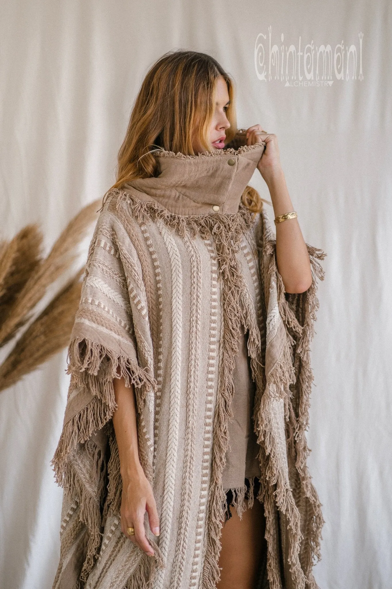 Bohemian Poncho Coat for Women / Coffee