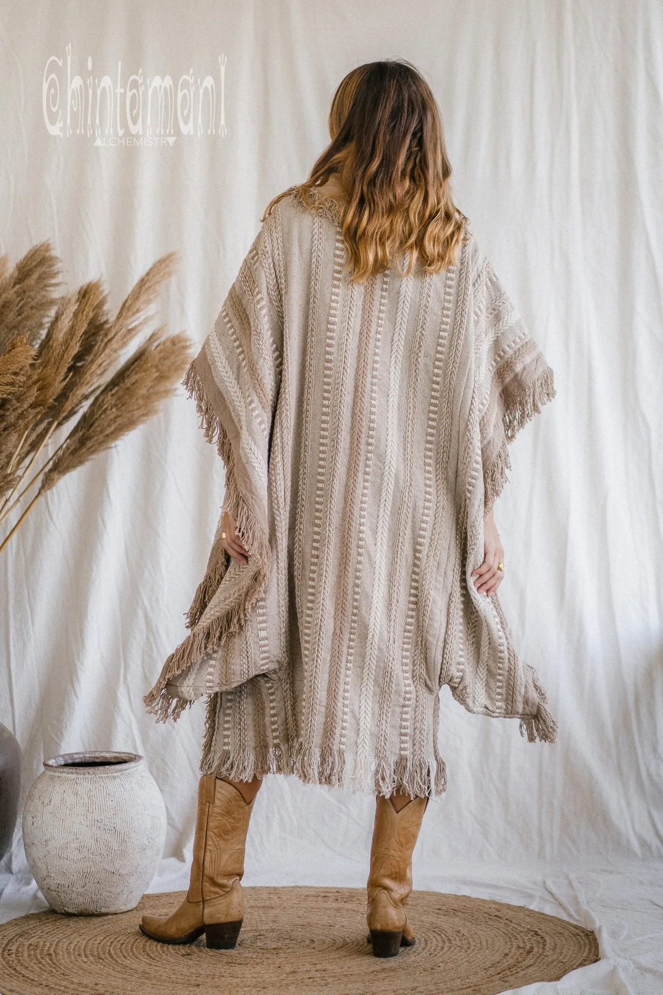 Bohemian Poncho Coat for Women / Coffee