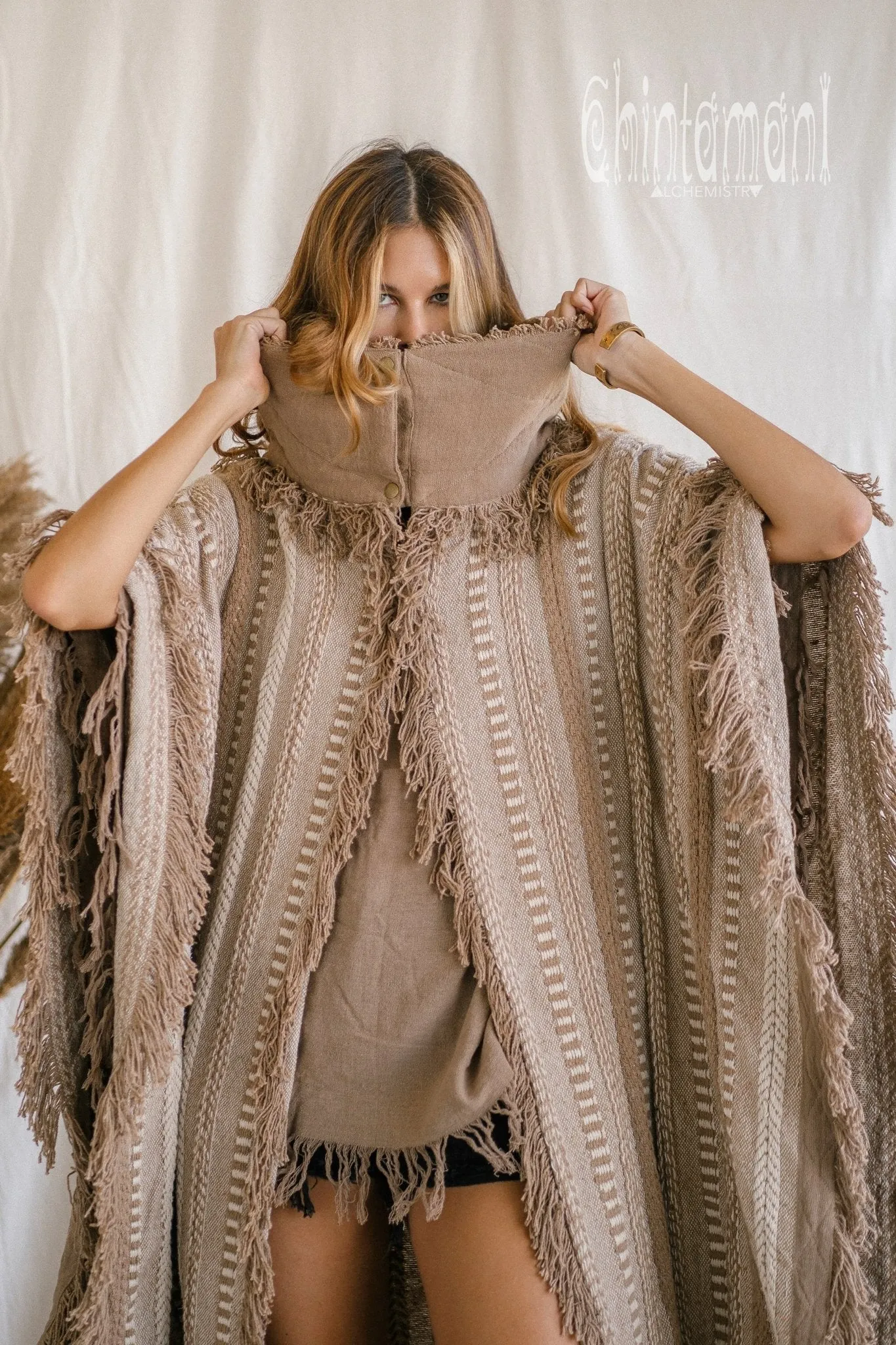 Bohemian Poncho Coat for Women / Coffee