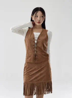 Bohemian Strap Suede Vest CG16