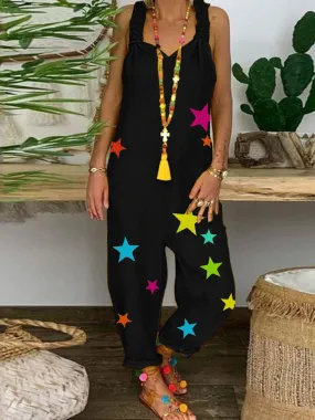 Bohemian Style Vintage Casual Loose Jumpsuit