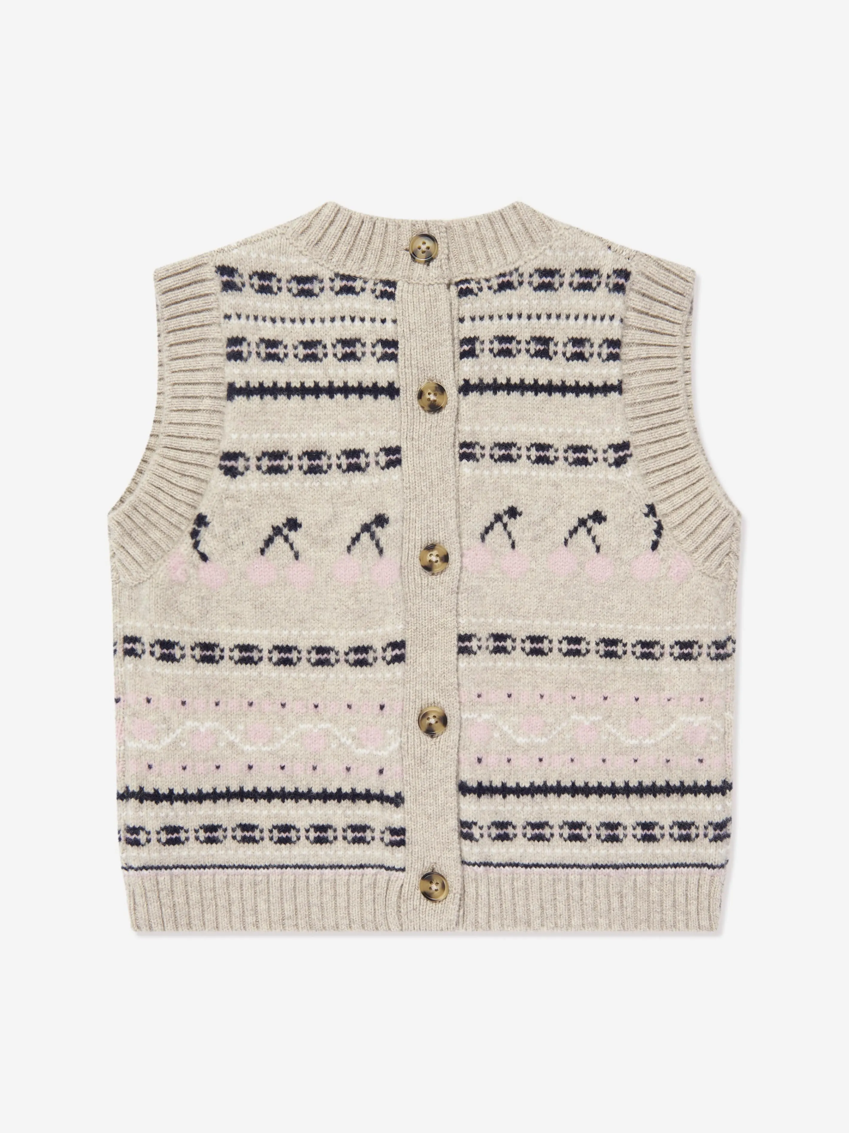 Bonpoint Girls Brianna Wool Vest in Grey