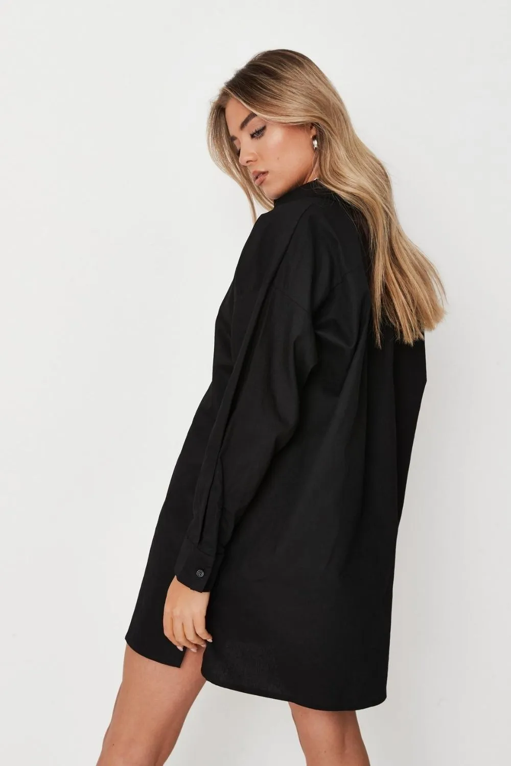 Boxy Black Shirt Dress