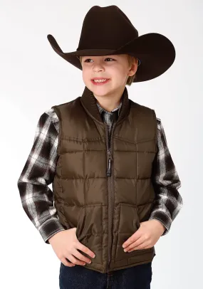 BOYS BROWN POLY-FILLED VEST