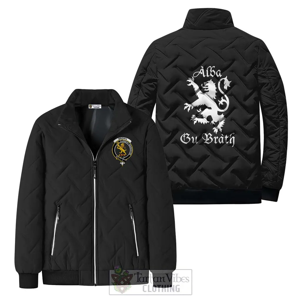 Brown (Broun) Family Crest Padded Cotton Jacket Lion Rampant Alba Gu Brath Style